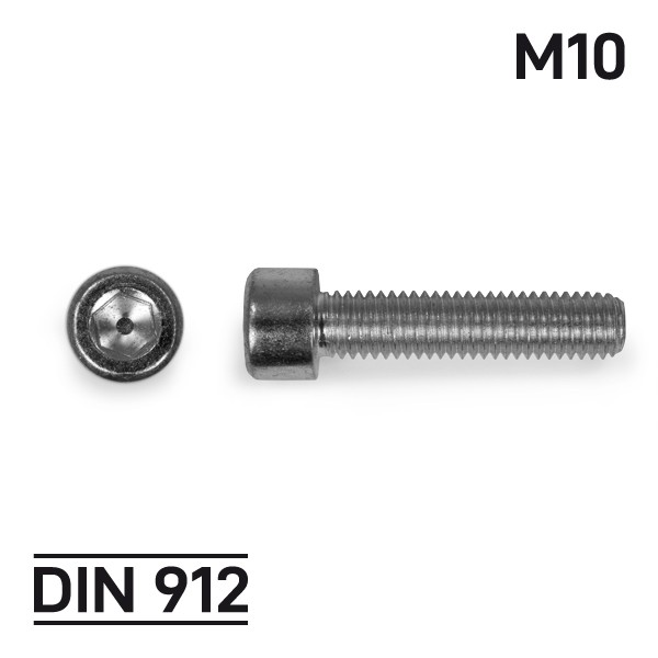 Stahl 8.8 galv verzinkt 2 Stk Zylinderschrauben DIN 6912 M10 x 30 mm
